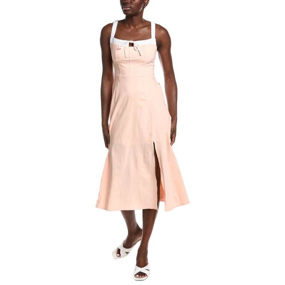 Marion Womens  Lace Slitted Mid Dress, Pink